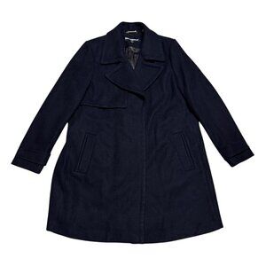 KARL LAGERFELD Wool Luxury Designer Business Casual Winter Pea Coat Womens XL